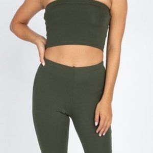 Two piece tube top and leggings Set